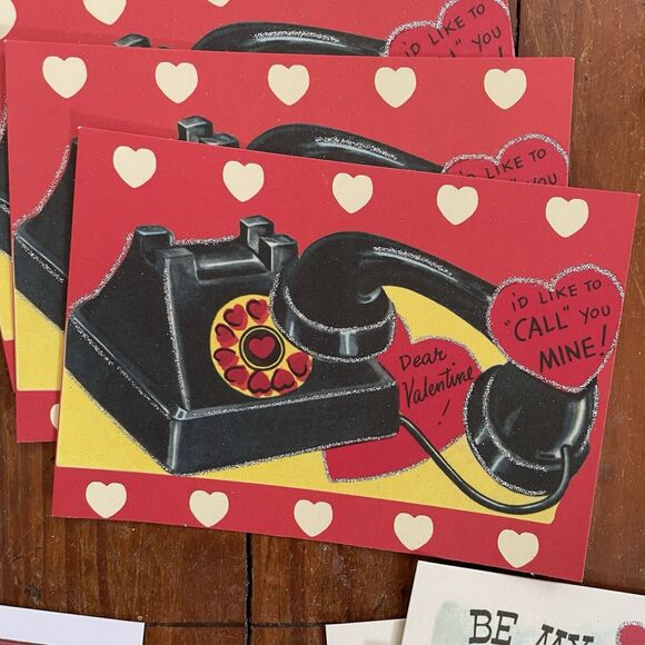Cavallini Co. Valentine’s Mailing Set Cards Stickers Rubber Stamp Cute Nostalgic - Picture 3 of 13